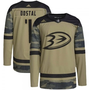 Youth Authentic Anaheim Ducks Lukas Dostal Camo Military Appreciation Practice Official Adidas Jersey