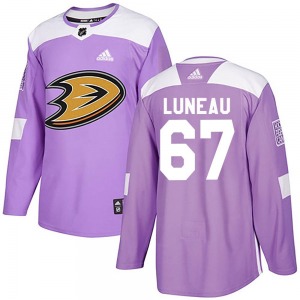 Adult Authentic Anaheim Ducks Tristan Luneau Purple Fights Cancer Practice Official Adidas Jersey
