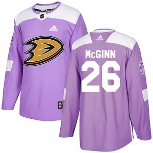 Adult Authentic Anaheim Ducks Brock McGinn Purple Fights Cancer Practice Official Adidas Jersey