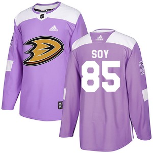 Adult Authentic Anaheim Ducks Tyler Soy Purple Fights Cancer Practice Official Adidas Jersey
