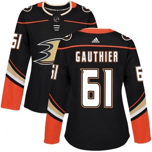 Women's Authentic Anaheim Ducks Cutter Gauthier Black Home Official Adidas Jersey