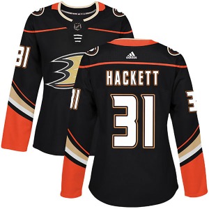 Women's Authentic Anaheim Ducks Matt Hackett Black Home Official Adidas Jersey