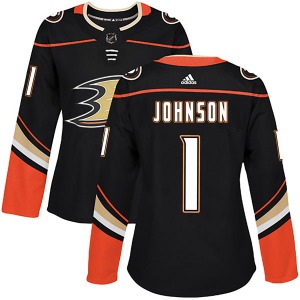Women's Authentic Anaheim Ducks Chad Johnson Black Home Official Adidas Jersey