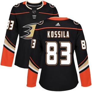 Women's Authentic Anaheim Ducks Kalle Kossila Black Home Official Adidas Jersey