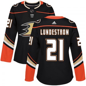 Women's Authentic Anaheim Ducks Isac Lundestrom Black Home Official Adidas Jersey