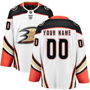 Adult Breakaway Anaheim Ducks Custom White Custom Away Official Fanatics Branded Jersey