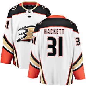 Adult Authentic Anaheim Ducks Matt Hackett White Away Official Fanatics Branded Jersey