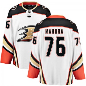 Adult Breakaway Anaheim Ducks Josh Mahura White Away Official Fanatics Branded Jersey