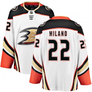 Adult Breakaway Anaheim Ducks Sonny Milano White ized Away Official Fanatics Branded Jersey