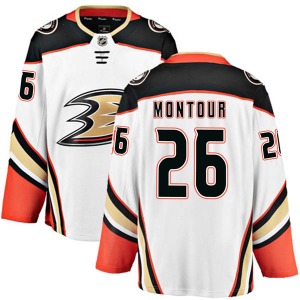 Adult Authentic Anaheim Ducks Brandon Montour White Away Official Fanatics Branded Jersey