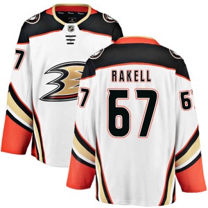 Adult Authentic Anaheim Ducks Rickard Rakell White Away Official Fanatics Branded Jersey