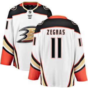 Adult Breakaway Anaheim Ducks Trevor Zegras White Away Official Fanatics Branded Jersey