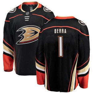 Adult Authentic Anaheim Ducks Reto Berra Black Home Official Fanatics Branded Jersey