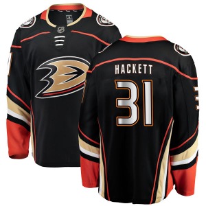 Adult Authentic Anaheim Ducks Matt Hackett Black Home Official Fanatics Branded Jersey