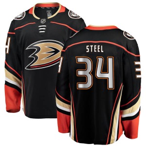 Adult Authentic Anaheim Ducks Sam Steel Black Home Official Fanatics Branded Jersey