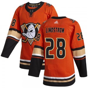 Adult Authentic Anaheim Ducks Gustav Lindstrom Orange Alternate Official Adidas Jersey