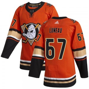 Adult Authentic Anaheim Ducks Tristan Luneau Orange Alternate Official Adidas Jersey