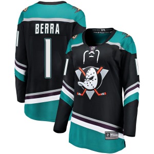 Women's Breakaway Anaheim Ducks Reto Berra Black Alternate Official Fanatics Branded Jersey