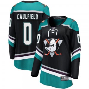 Women's Breakaway Anaheim Ducks Judd Caulfield Black Alternate Official Fanatics Branded Jersey