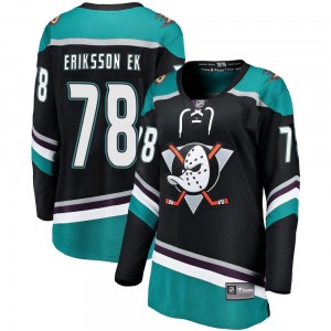Women's Breakaway Anaheim Ducks Olle Eriksson Ek Black Alternate Official Fanatics Branded Jersey