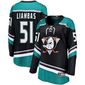 Women's Breakaway Anaheim Ducks Mike Liambas Black Alternate Official Fanatics Branded Jersey