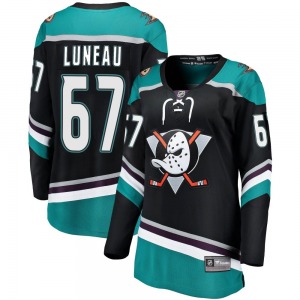Women's Breakaway Anaheim Ducks Tristan Luneau Black Alternate Official Fanatics Branded Jersey