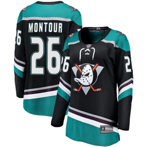 Women's Breakaway Anaheim Ducks Brandon Montour Black Alternate Official Fanatics Branded Jersey