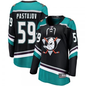 Women's Breakaway Anaheim Ducks Sasha Pastujov Black Alternate Official Fanatics Branded Jersey
