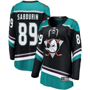 Women's Breakaway Anaheim Ducks Scott Sabourin Black Alternate Official Fanatics Branded Jersey