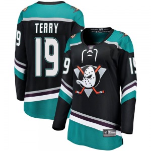 Women's Breakaway Anaheim Ducks Troy Terry Black Alternate Official Fanatics Branded Jersey