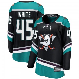 Women's Breakaway Anaheim Ducks Colton White White Black Alternate Official Fanatics Branded Jersey