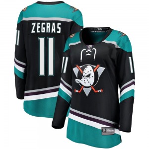 Women's Breakaway Anaheim Ducks Trevor Zegras Black Alternate Official Fanatics Branded Jersey