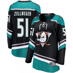 Women's Breakaway Anaheim Ducks Olen Zellweger Black Alternate Official Fanatics Branded Jersey