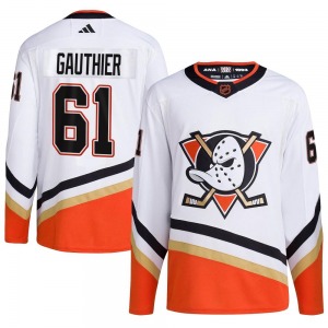Youth Authentic Anaheim Ducks Cutter Gauthier White Reverse Retro 2.0 Official Adidas Jersey