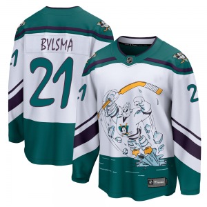 Youth Breakaway Anaheim Ducks Dan Bylsma White 2020/21 Special Edition Official Fanatics Branded Jersey