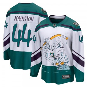 Youth Breakaway Anaheim Ducks Ross Johnston White 2020/21 Special Edition Official Fanatics Branded Jersey