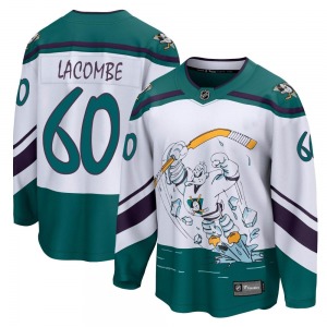 Youth Breakaway Anaheim Ducks Jackson LaCombe White 2020/21 Special Edition Official Fanatics Branded Jersey