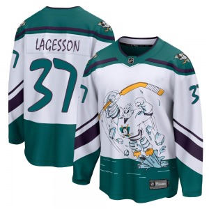 Youth Breakaway Anaheim Ducks William Lagesson White 2020/21 Special Edition Official Fanatics Branded Jersey