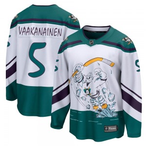 Youth Breakaway Anaheim Ducks Urho Vaakanainen White 2020/21 Special Edition Official Fanatics Branded Jersey