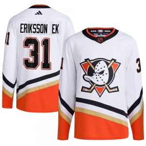 Adult Authentic Anaheim Ducks Olle Eriksson Ek White Reverse Retro 2.0 Official Adidas Jersey