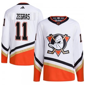 Adult Authentic Anaheim Ducks Trevor Zegras White Reverse Retro 2.0 Official Adidas Jersey