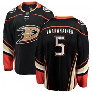 Youth Breakaway Anaheim Ducks Urho Vaakanainen Black Home Official Fanatics Branded Jersey