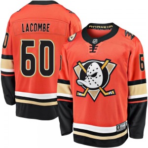 Youth Premier Anaheim Ducks Jackson LaCombe Orange Breakaway 2019/20 Alternate Official Fanatics Branded Jersey