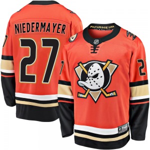 Youth Premier Anaheim Ducks Scott Niedermayer Orange Breakaway 2019/20 Alternate Official Fanatics Branded Jersey