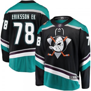 Youth Breakaway Anaheim Ducks Olle Eriksson Ek Black Alternate Official Fanatics Branded Jersey
