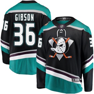 Youth Breakaway Anaheim Ducks John Gibson Black Alternate Official Fanatics Branded Jersey