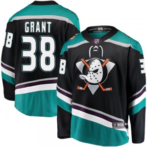 Youth Breakaway Anaheim Ducks Derek Grant Black Alternate Official Fanatics Branded Jersey