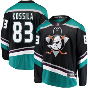 Youth Breakaway Anaheim Ducks Kalle Kossila Black Alternate Official Fanatics Branded Jersey