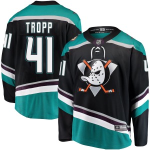 Youth Breakaway Anaheim Ducks Corey Tropp Black Alternate Official Fanatics Branded Jersey