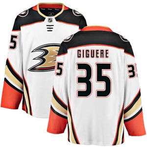 Youth Authentic Anaheim Ducks Jean-Sebastien Giguere White Away Official Fanatics Branded Jersey
